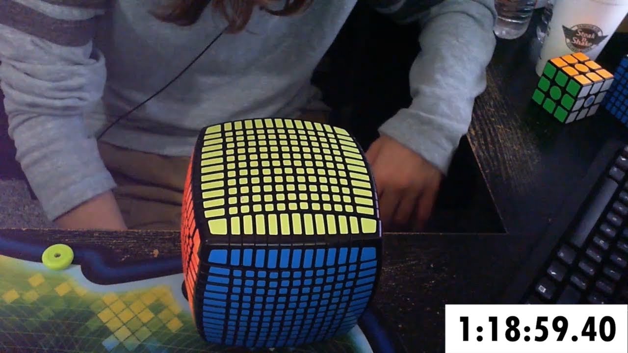 13x13 World Record Rubik's Cube Solve Fast Fastest Huge Puzzle Larg...