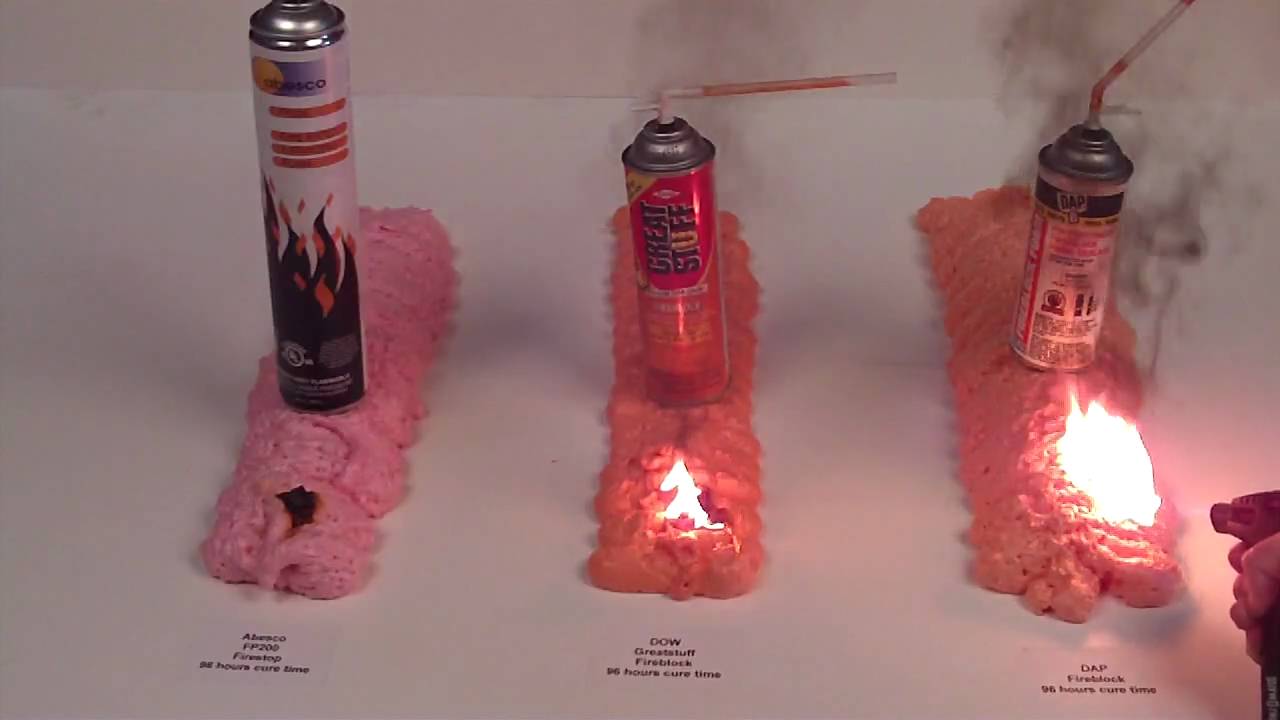 Firestop vs Fireblock Expanding Foams, Flame / Burn Test YouTube