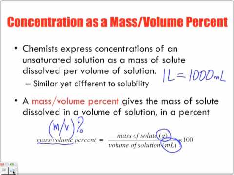 concentration mass volume solutions