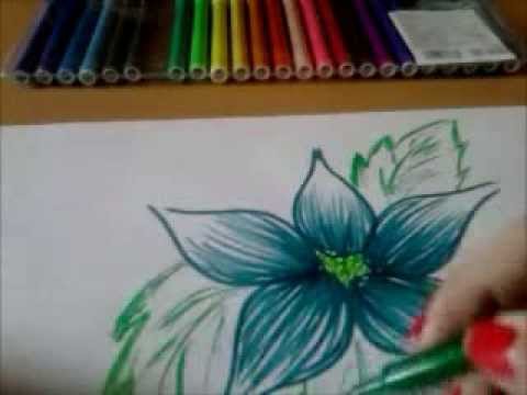 Tropical Flower Drawing - YouTube