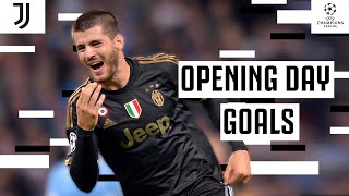 Champions League Opening Day Goals | Tevez, Morata, Del Piero, Trezeguet & More | Juventus