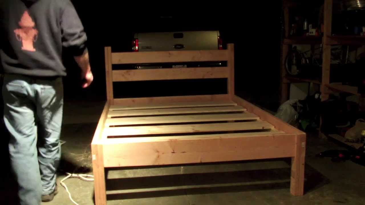 Queen bed frame - YouTube