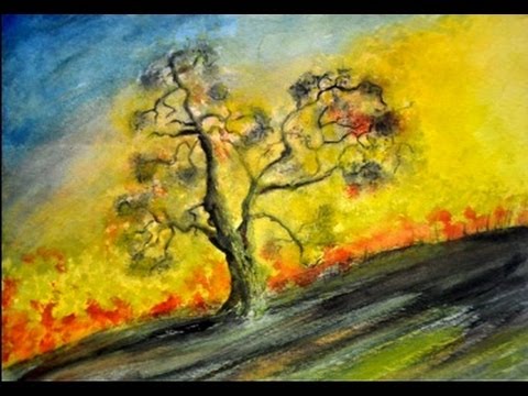 CÓMO DIBUJAR UN ÁRBOL CON ACUARELAS / PINTAR UN ARBOL CON ACUARELAS ...