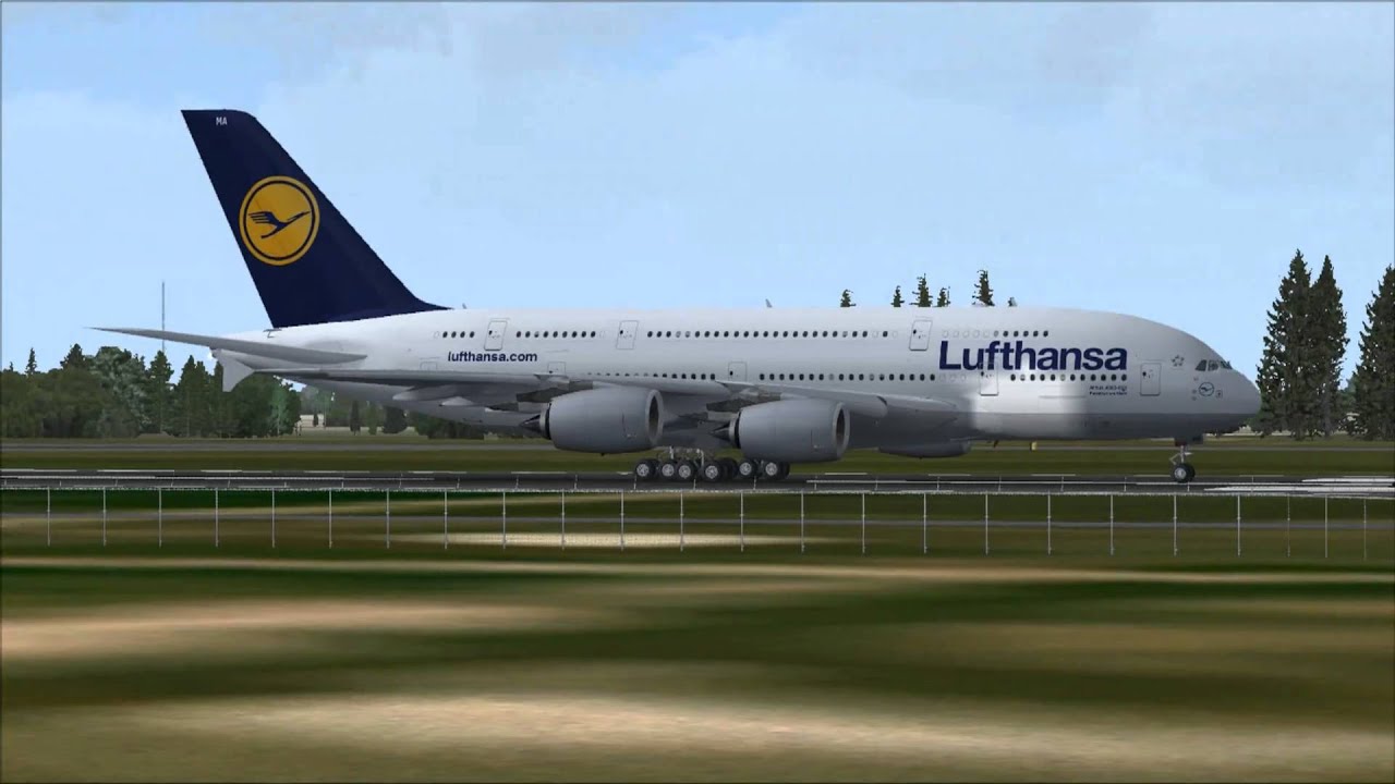 Lufthansa A380 visits Warsaw Chopin Airport- FSX - YouTube