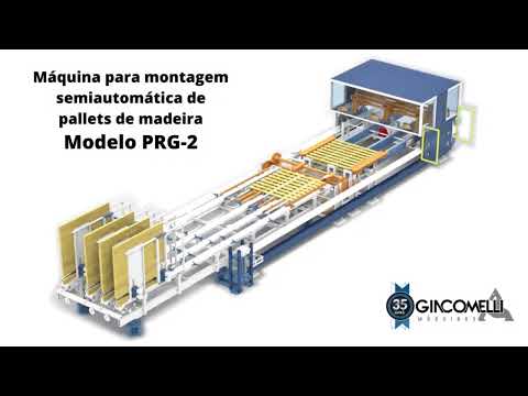 Máquina para montagem automática de pallets de madeira modelos PRG-1 e 2