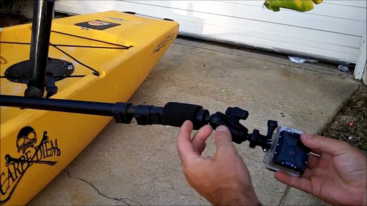 gopro pole kayak mount - YouTube