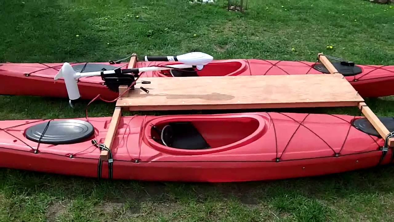 Kayak Catamaran with electric trolling motor Haswing Osapian 2 
