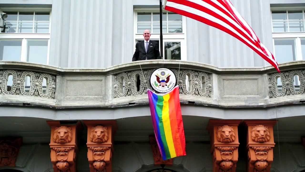 gay pride flags at embassies