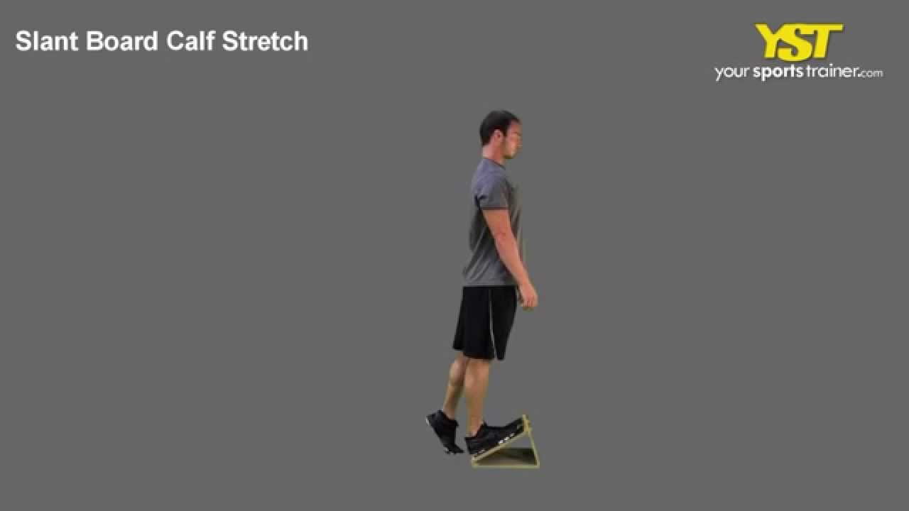Slant Board Calf Stretch Exercise YouTube