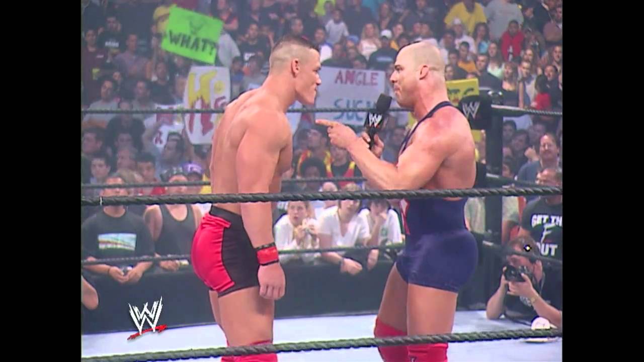 John Cena makes his WWE debut against Kurt Angle YouTube