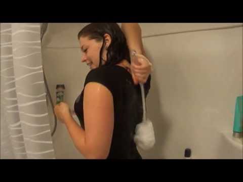 Showering with clothes!