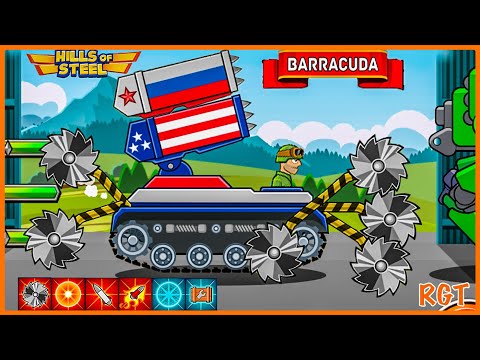 2VS2 TANKS ONLINE FUNNY MOMENT| PLAY BARRACUDA TANK - ALL BOOSTERS - ALL WIN| HILLS OF STEEL