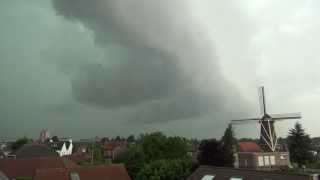 Noodweer - Shelf cloud passeert Eindhoven / Veldhoven 27 Juli 2013