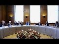 Talks have begun in Geneva between Iran and Western powers on Tehran\'s long-disputed nuclear...

euronews, the most watched news channel in Europe
Subscribe for your daily dose of international news, curated and explained:http://eurone.ws/10ZCK4a
Euronews is available in 13 other languages: http://eurone.ws/17moBCU

http://www.euronews.com/2013/10/15/iran-meets-western-powers-in-geneva-to-revive-long-stalled-nuclear-talks
Talks have begun in Geneva between Iran and Western powers on Tehran\'s long-disputed nuclear programme.

Michael Mann, spokesman for EU foreign policy chief Catherine Ashton said: \