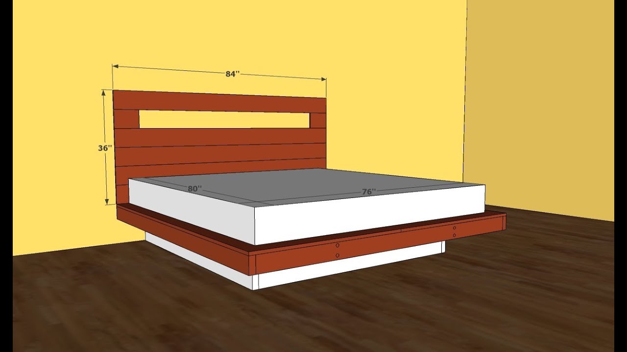 Platform bed frame plans - YouTube