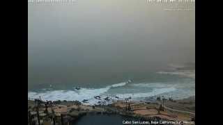 Heavy rain visible from Cabo San Lucas, Baja California Sur, Mexico (time-lapse) - August 16, 2012