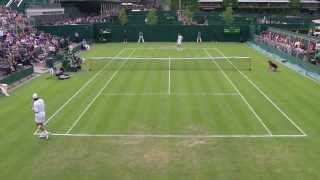 Wimbledon ball boy makes a great catch