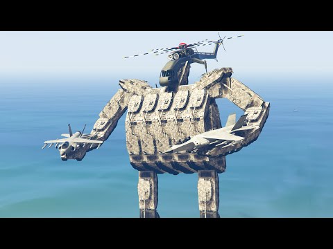 GIGANTIC ROBOT MOD! (GTA 5 Mods Funny Moments)