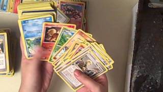 Searching through an ebay lot of 900+ Pokemon cards!