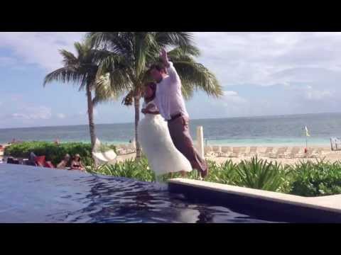 Bride and Groom Take the Plunge!