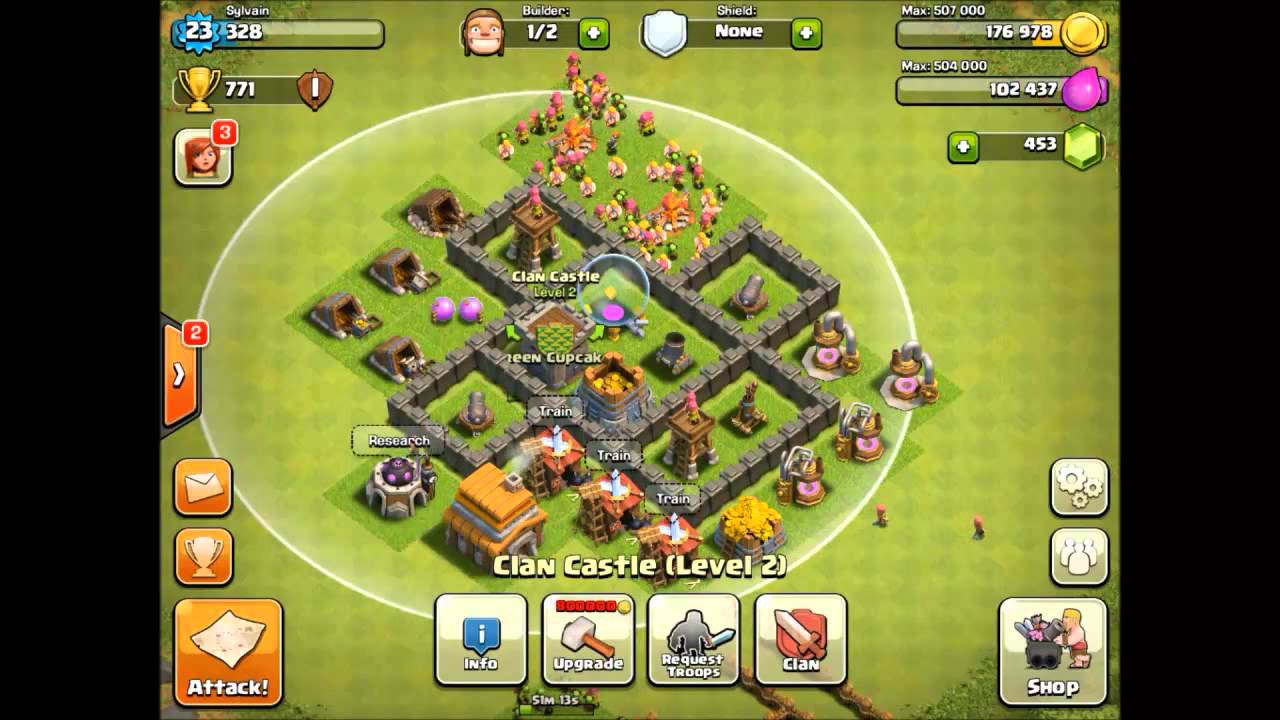 Clash of Clans | Town Hall 4 Base Defense Setup for Farmers - July 2013