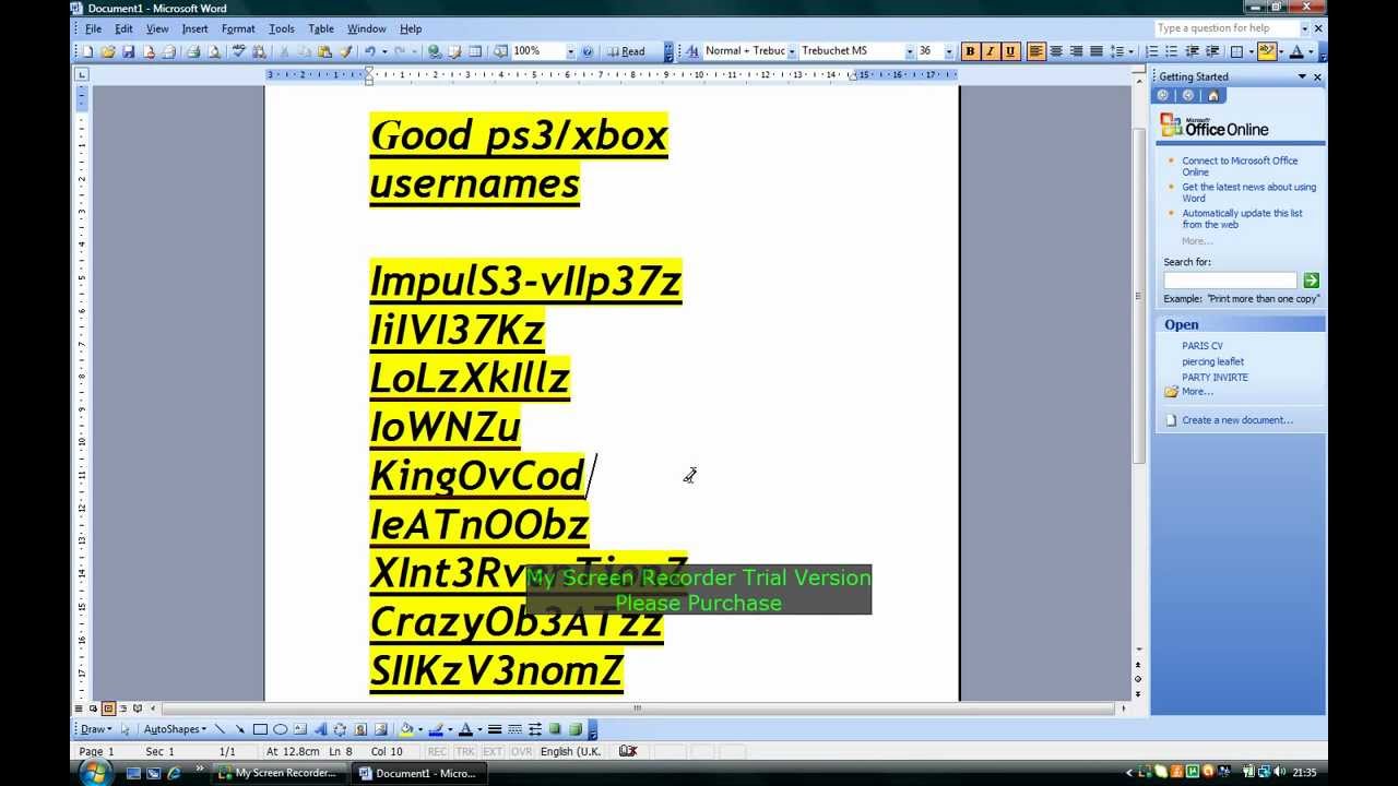 ps3/xbox usernames YouTube