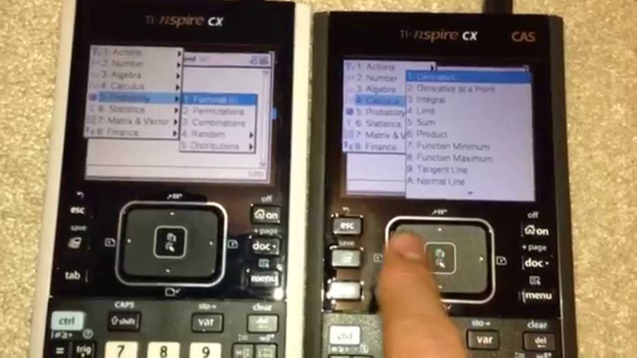 TI-nspire CX vs. TI-nspire CX CAS - YouTube