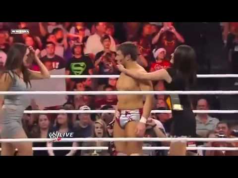 WWE RAW 9/16/13 - The Bella Twins Kissing Daniel Bryan - YouTube