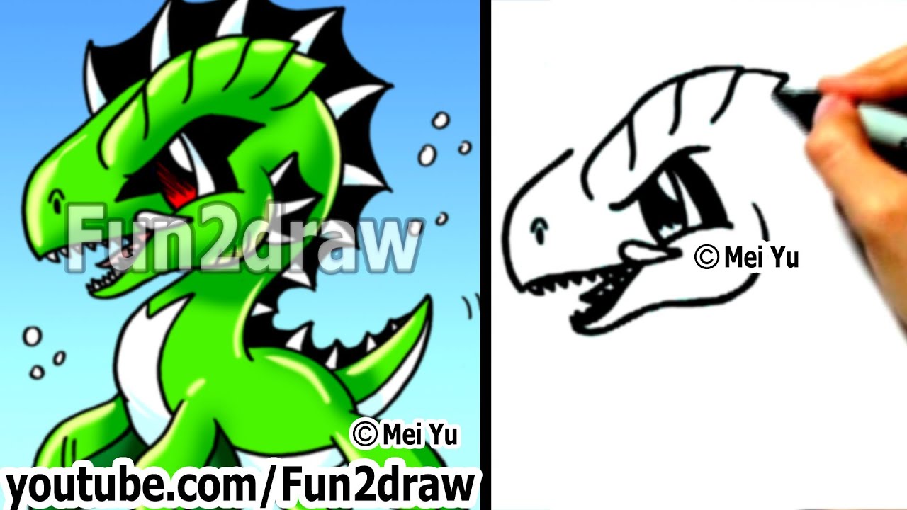 Easy Cartoon Drawings - How to Draw a Cool Sea Monster - Drawing Step