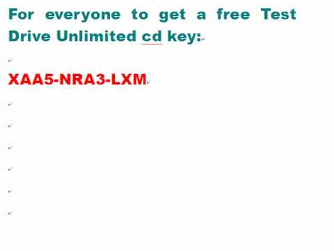 Test Drive Unlimited Key