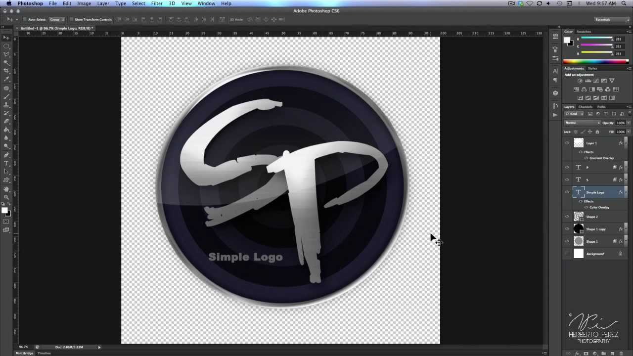 How To Create a Simple Logo in Photoshop CS6 - YouTube