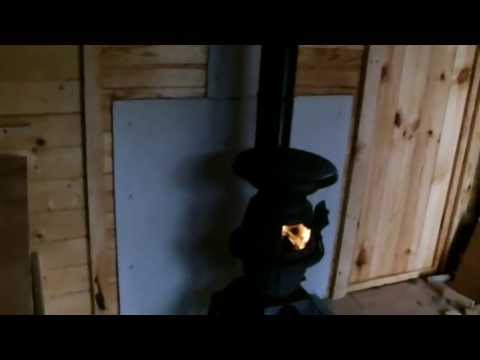 Install a cabin/shed wood stove - our garden chalet upgrade 2013 