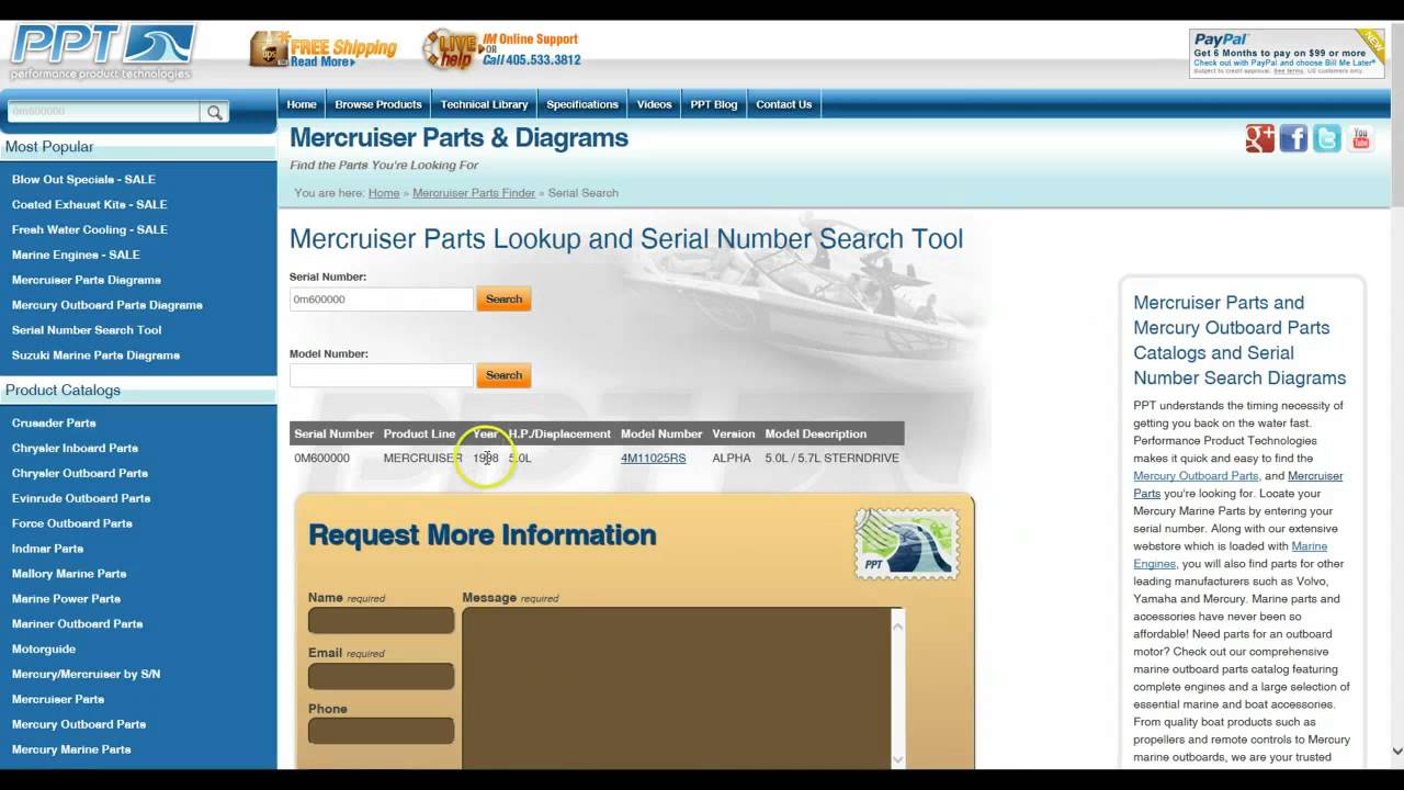 Mercruiser Parts Search & Lookup Using Your Serial Number - YouTube