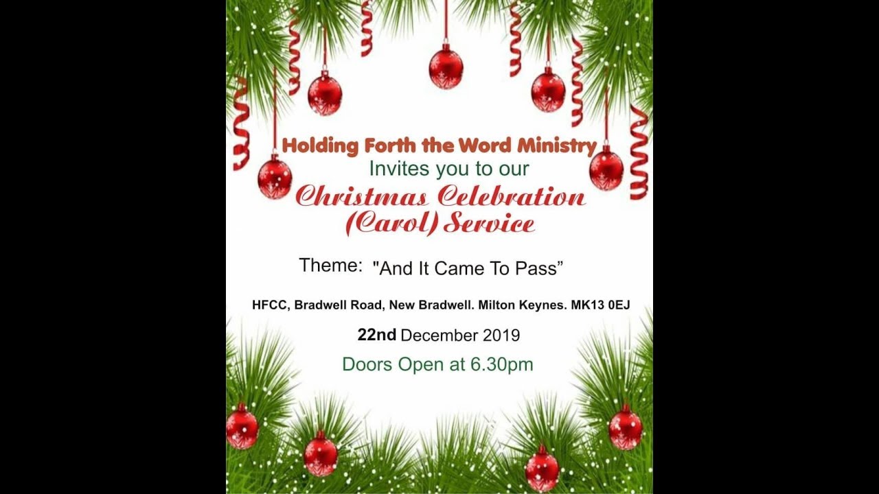 Holding Forth Christmas Celebration (Carol) Service