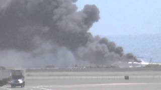 Clip 2 -  Airplane on fire at SFO airport