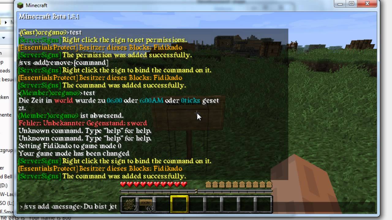 Minecraft Bukkit Server Plugin 1.8.1 : Server Signs - Schilder mit ...