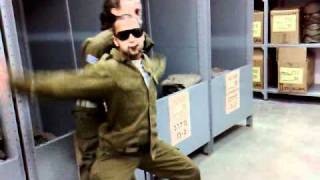 israeli soldiers dancing in the warehouse.3gp