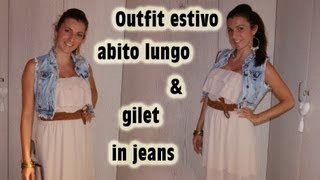 Outfit abito lungo & gilet in jeans