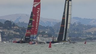 America's Cup: Practice: Artemis Racing vs Emirates Team New Zealand, 4 Aug 2013