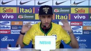 Entrevista coletiva Neymar jr. chora ao falar sobre a lesão