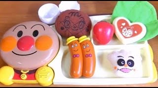 Anpanman Kyaraben Bento アンパンマン キャラ弁 クリームパンダ弁当 を ジュージューやけるよ!おこさまランチプレートでつくってみた！