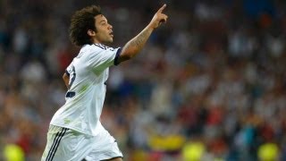 Brilliant goal by Marcelo 1-0 ( Real Madrid vs Chelsea) HD 8/8/2013