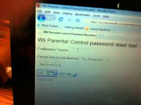 Reset parental control password