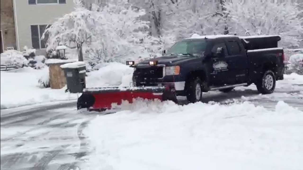 8' Western Snow Plow With Buyers Pro Wings Plowing - Youtube