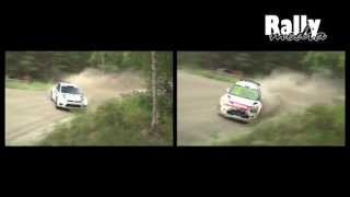 WRC Rally Finland 2013 - Ogier vs Hirvonen - 180kph+ entry speed!