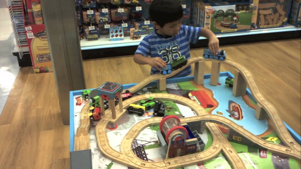 Thomas the Train Wooden Railway Table Playset @ Toys R Us - YouTube