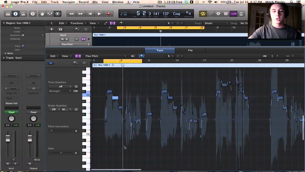 popping artifacts pitch correction logic pro x