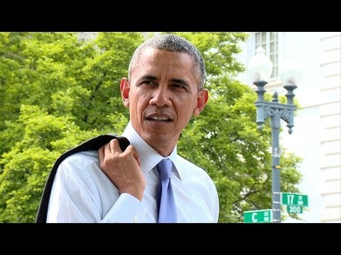 Raw Video: The President Takes a Surprise Walk