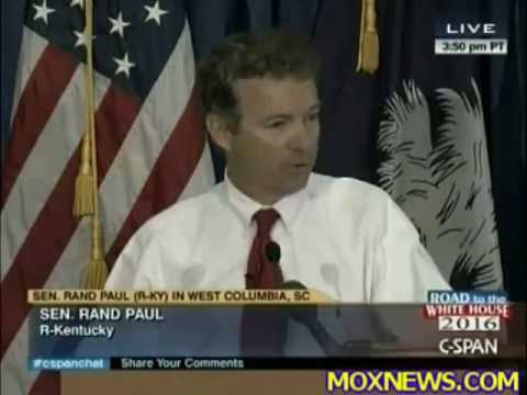 Senator Rand Paul (R-KY) speaks in West Columbia, SC
at the Phillip\'s Market Center.