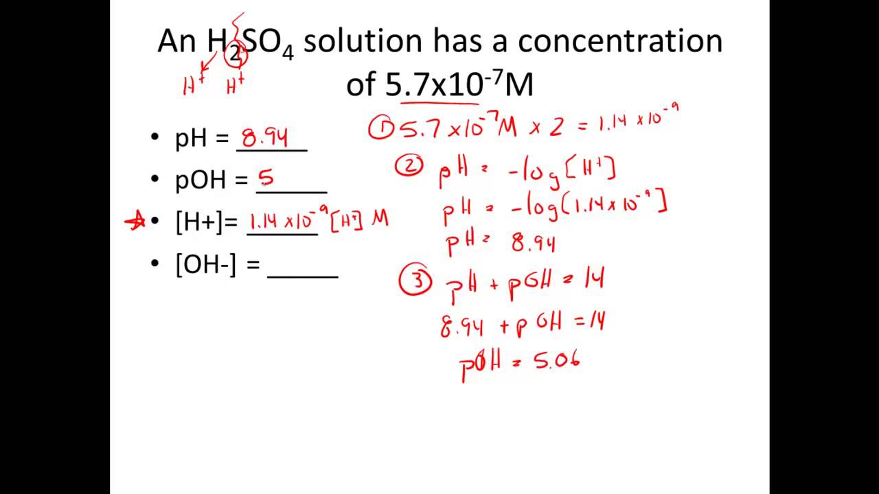 Given [H+] or [OH-], Calculate pH & pOH - YouTube